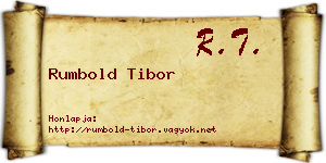 Rumbold Tibor névjegykártya